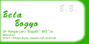 bela bogyo business card